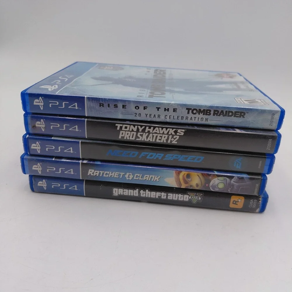 5 Game Lot PS4 Rise of the Tomb Raider: 20 Year Playstation Bundle Cases & Discs
